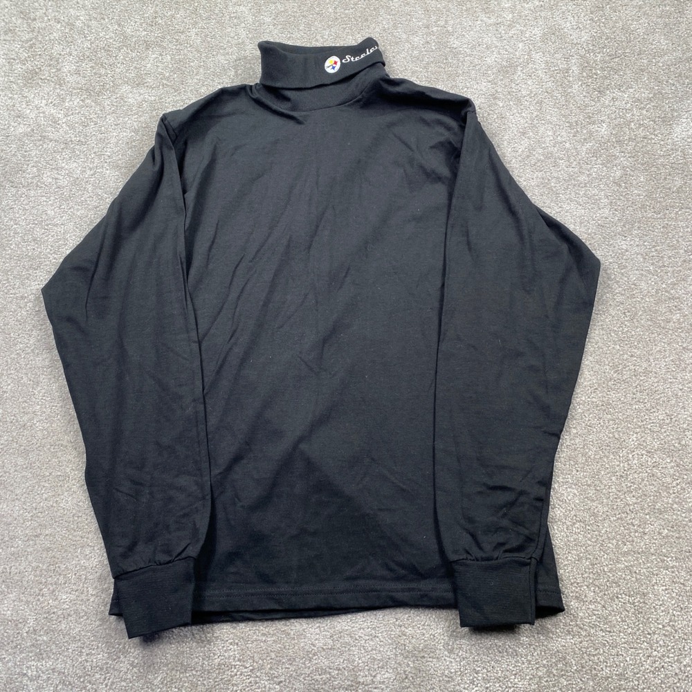 Pro Player Pittsburgh Steelers Turtleneck Mens Medium Black Embroidered NFL Top
